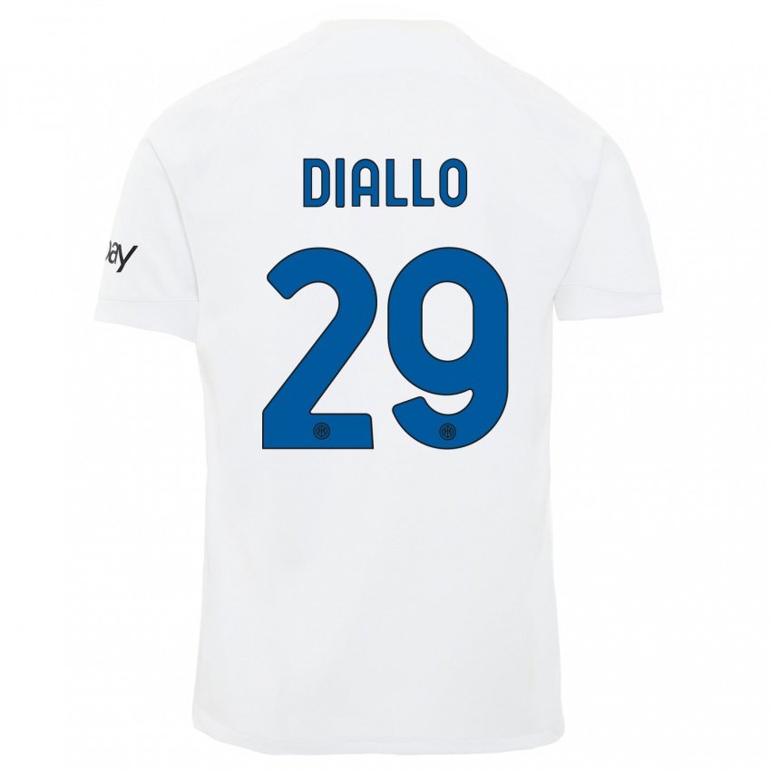 Dames Oumar Diallo #29 Wit Uitshirt Uittenue 2023/24 T-Shirt