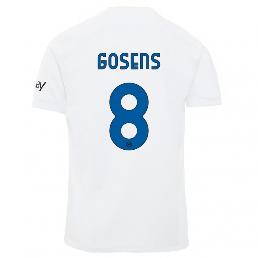 Dames Robin Gosens #8 Wit Uitshirt Uittenue 2023/24 T-Shirt