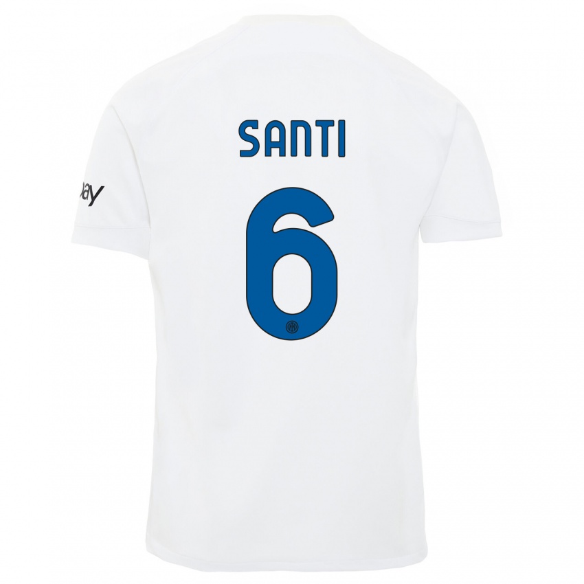 Dames Irene Santi #6 Wit Uitshirt Uittenue 2023/24 T-Shirt