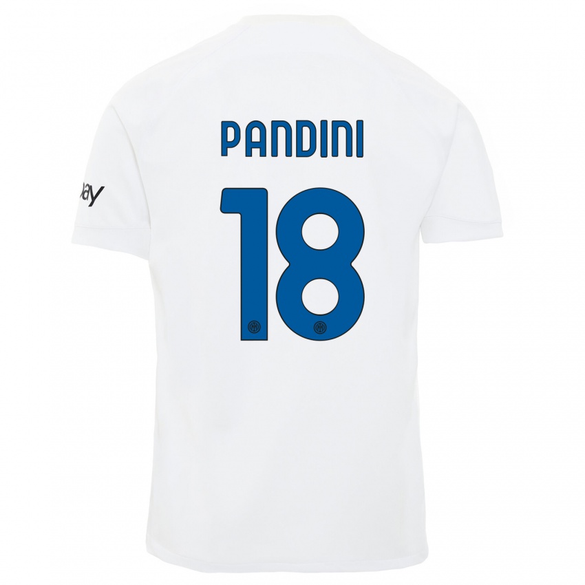 Dames Marta Pandini #18 Wit Uitshirt Uittenue 2023/24 T-Shirt