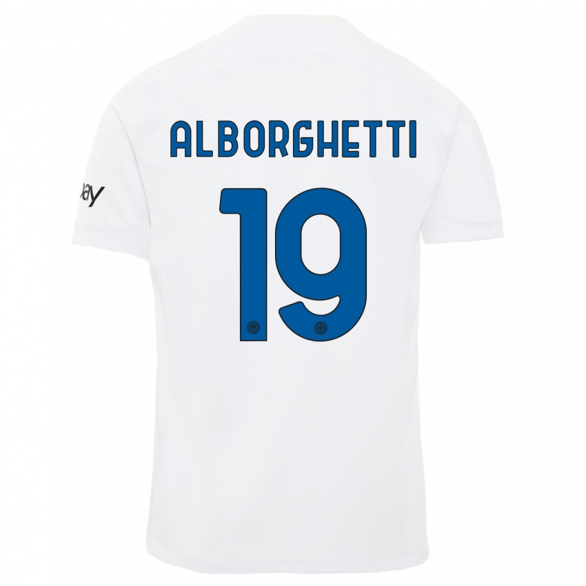 Dames Lisa Alborghetti #19 Wit Uitshirt Uittenue 2023/24 T-Shirt