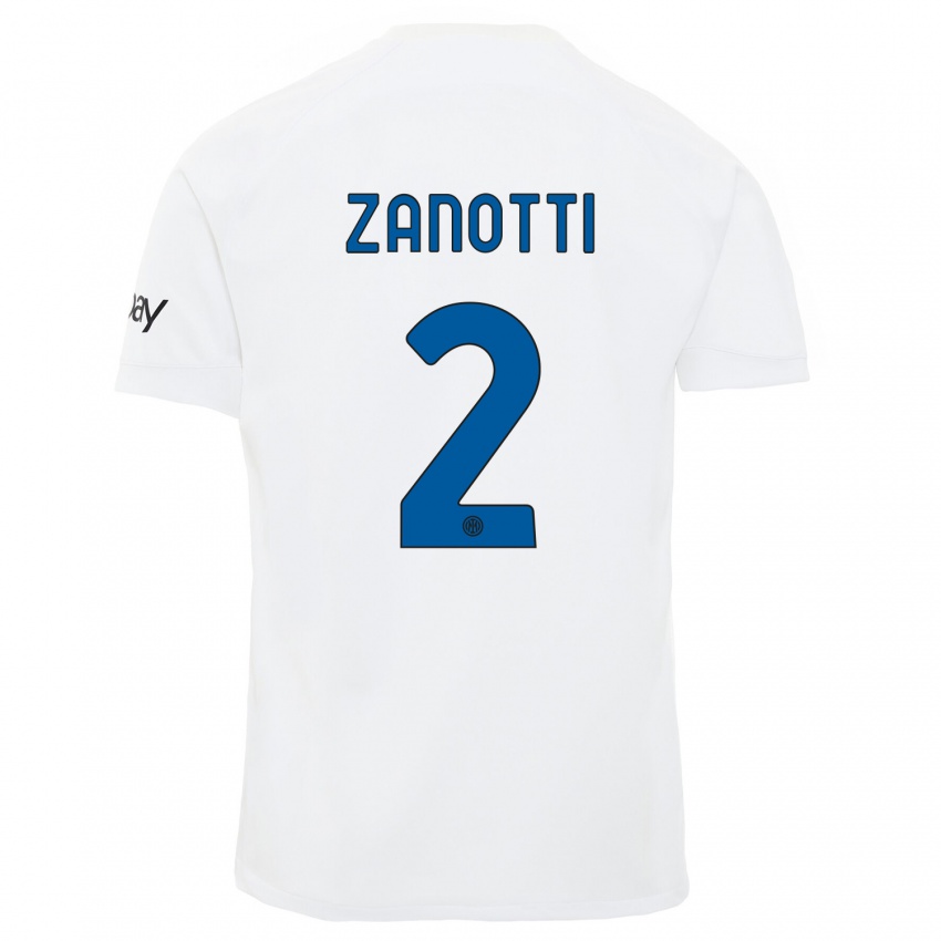 Dames Mattia Zanotti #2 Wit Uitshirt Uittenue 2023/24 T-Shirt