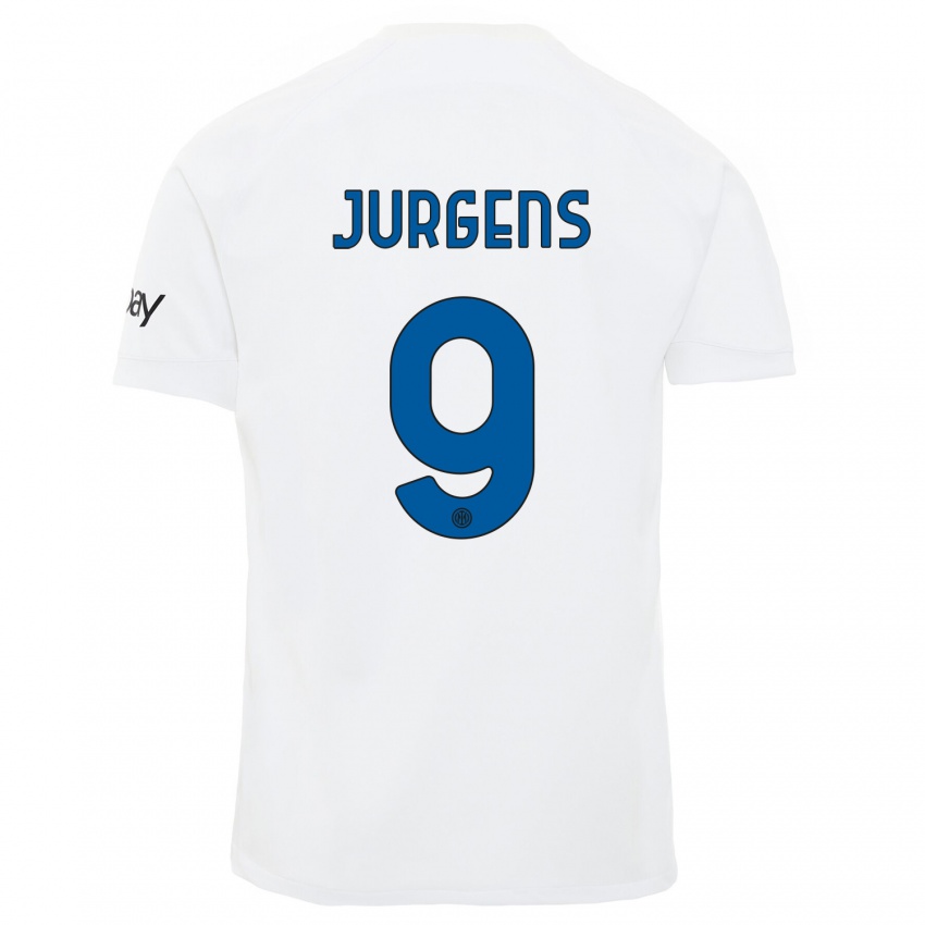 Dames Oliver Jurgens #9 Wit Uitshirt Uittenue 2023/24 T-Shirt