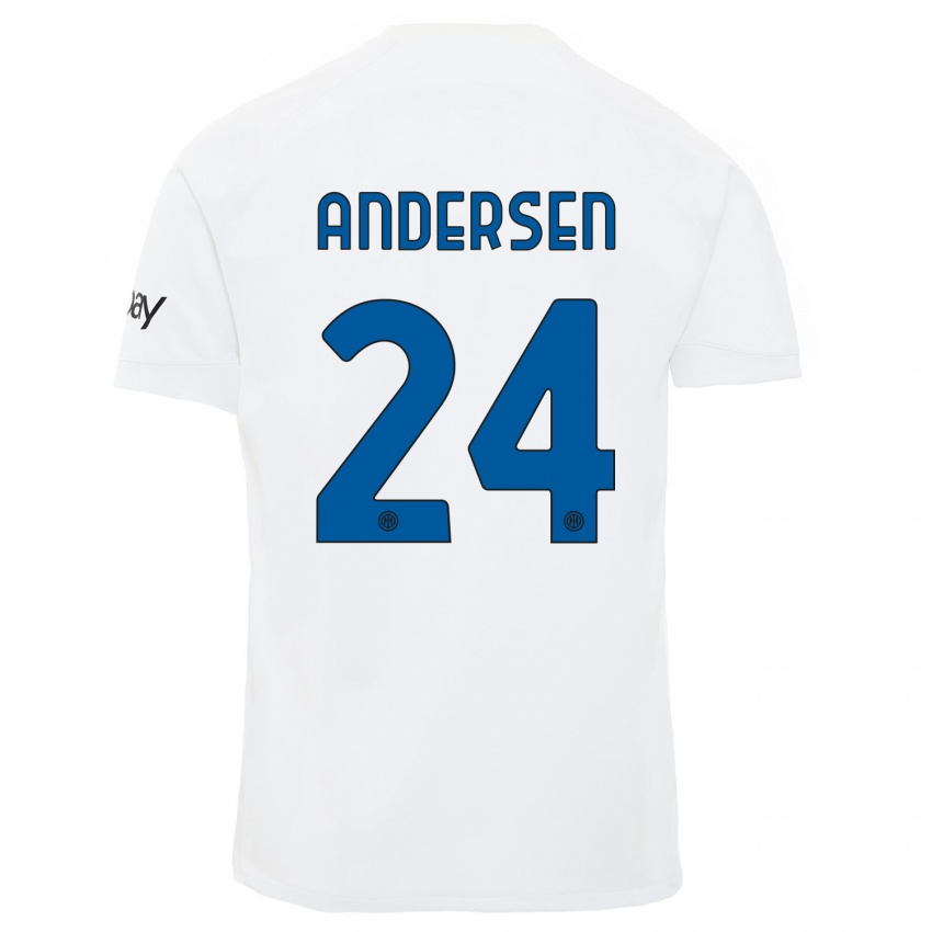 Dames Silas Andersen #24 Wit Uitshirt Uittenue 2023/24 T-Shirt