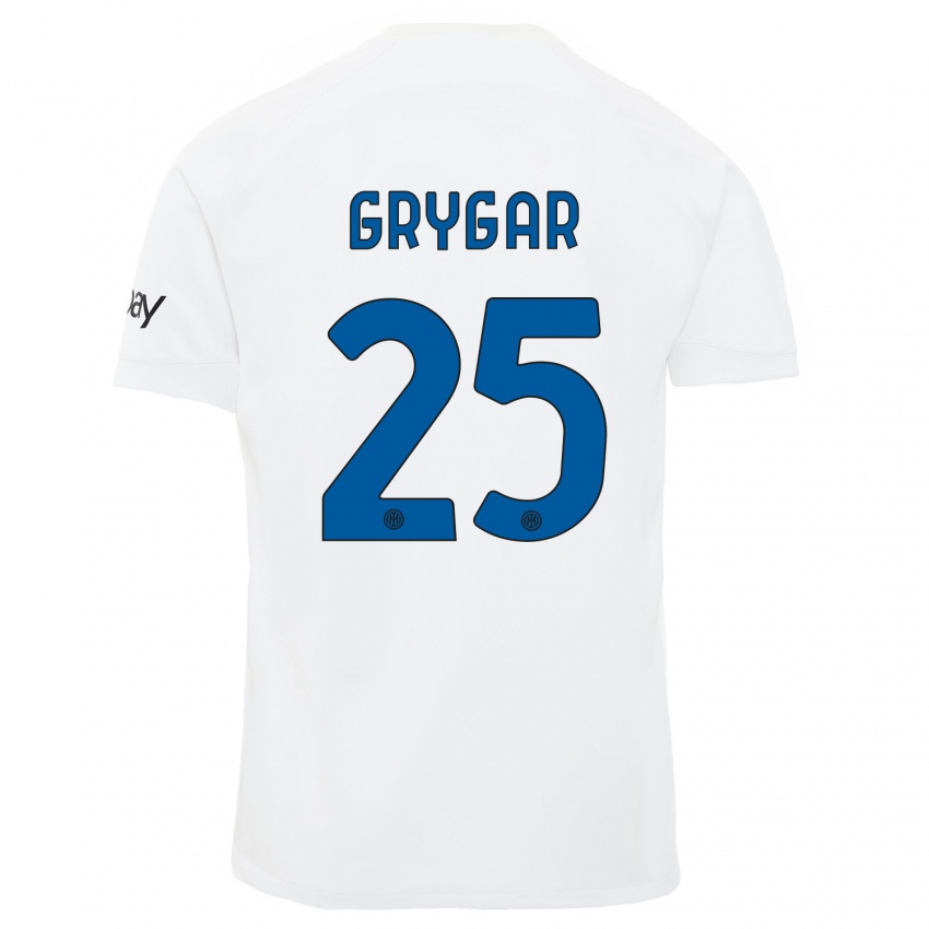 Dames Samuel Grygar #25 Wit Uitshirt Uittenue 2023/24 T-Shirt