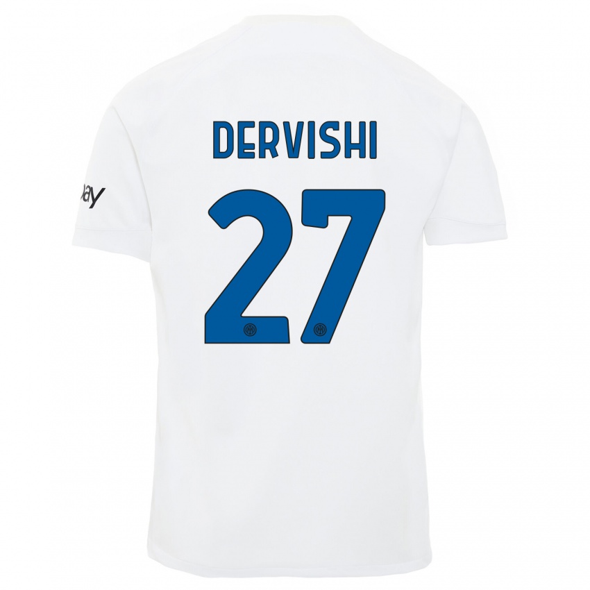 Dames Kristian Dervishi #27 Wit Uitshirt Uittenue 2023/24 T-Shirt