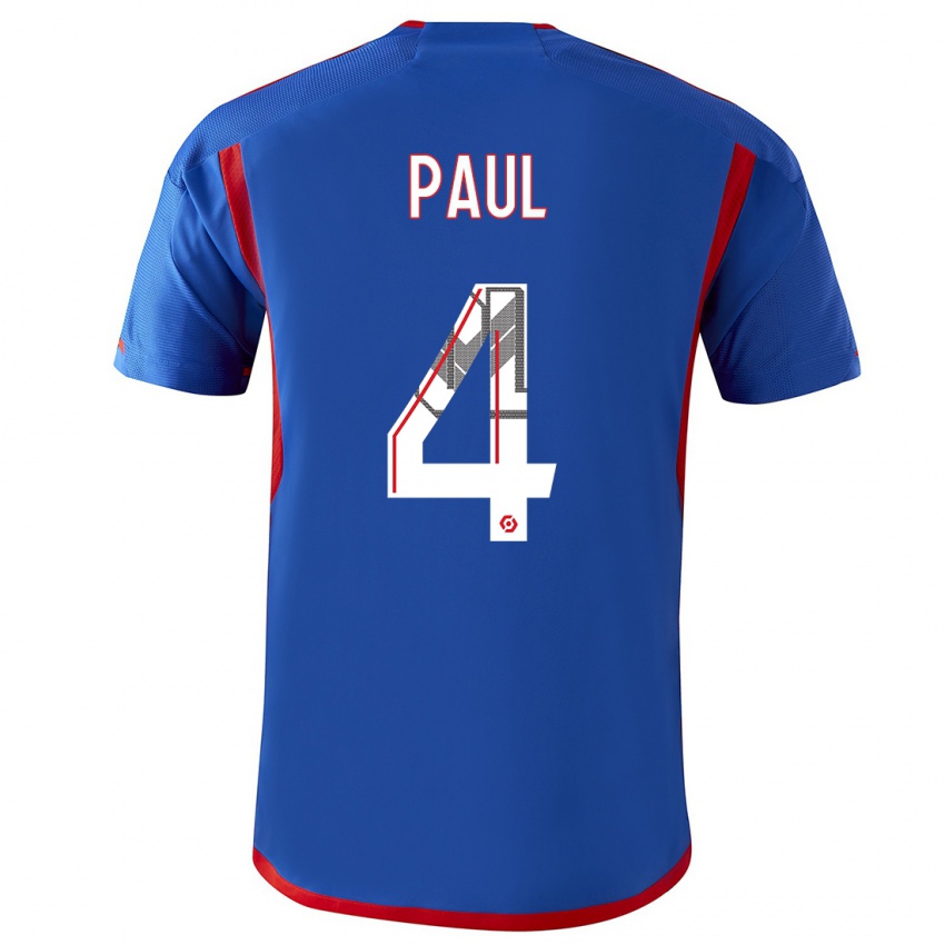 Dames Paul Akouokou #0 Blauw Rood Uitshirt Uittenue 2023/24 T-Shirt