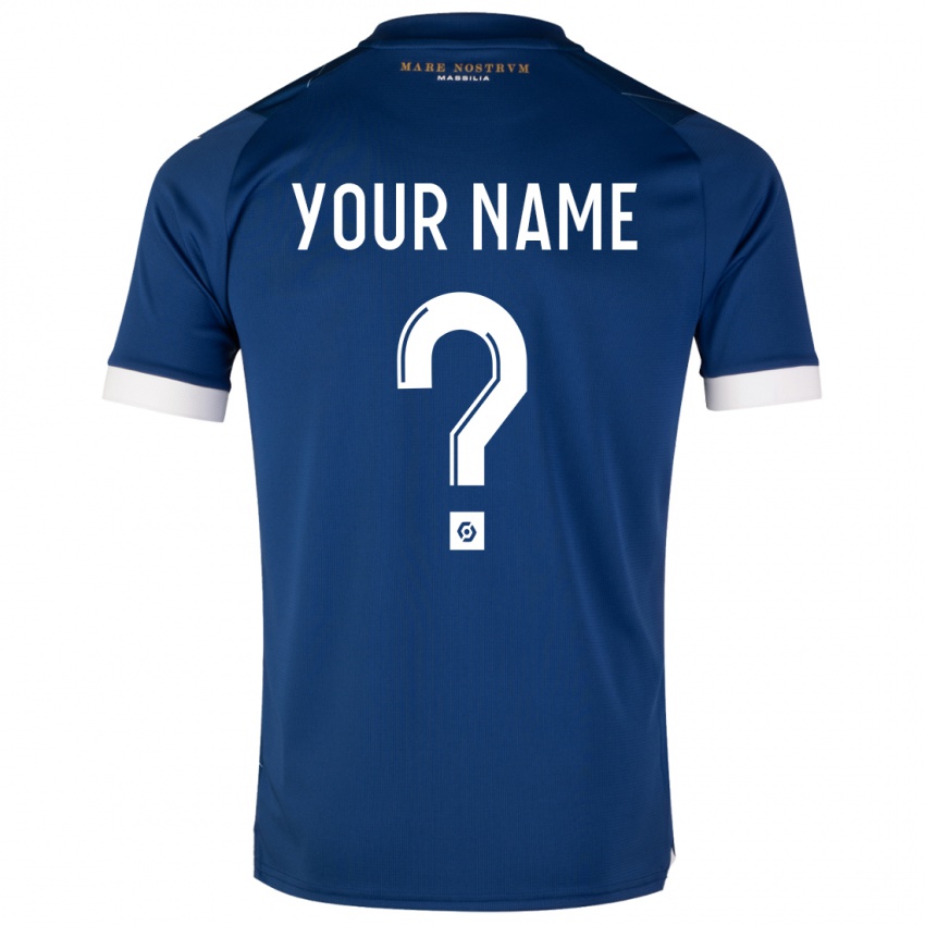 Dames Uw Naam #0 Donkerblauw Uitshirt Uittenue 2023/24 T-Shirt