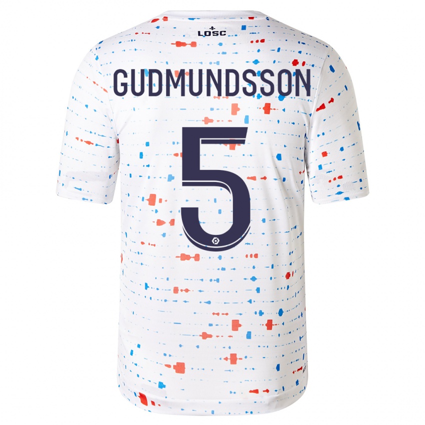 Dames Gabriel Gudmundsson #5 Wit Uitshirt Uittenue 2023/24 T-Shirt