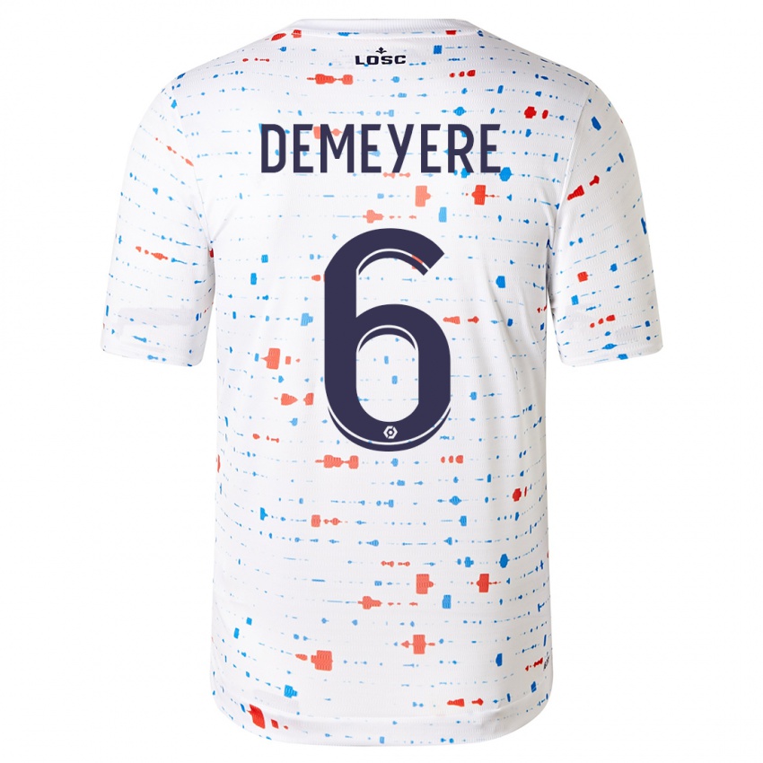 Dames Silke Demeyere #6 Wit Uitshirt Uittenue 2023/24 T-Shirt