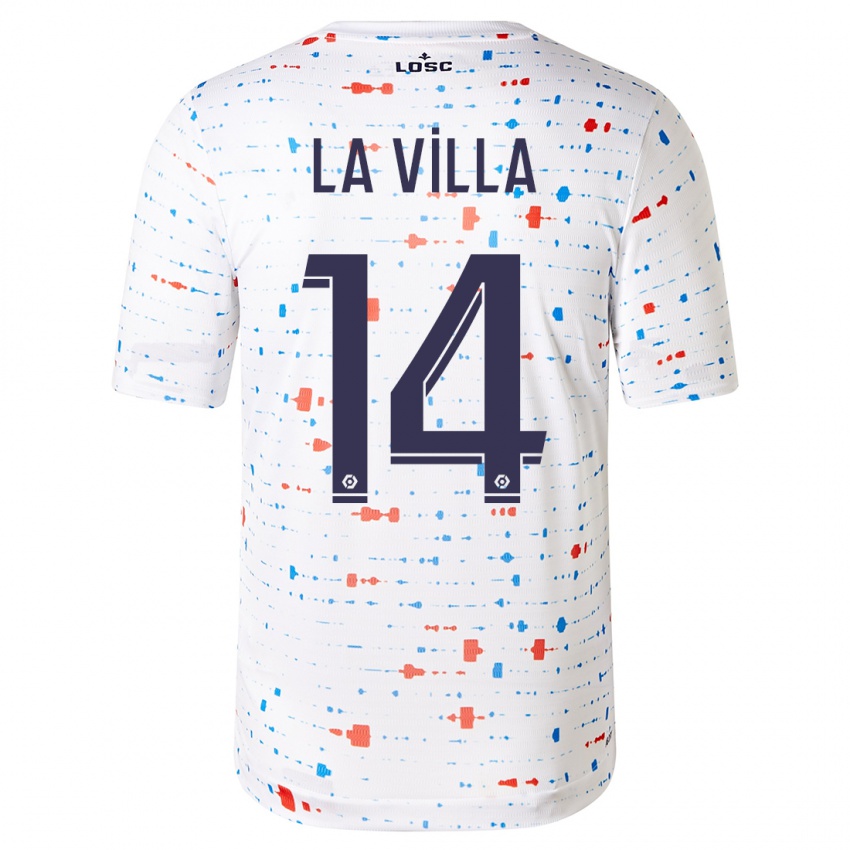 Dames Caroline La Villa #14 Wit Uitshirt Uittenue 2023/24 T-Shirt