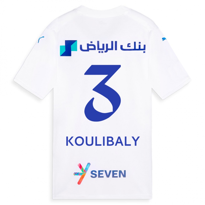 Dames Kalidou Koulibaly #3 Wit Uitshirt Uittenue 2023/24 T-Shirt