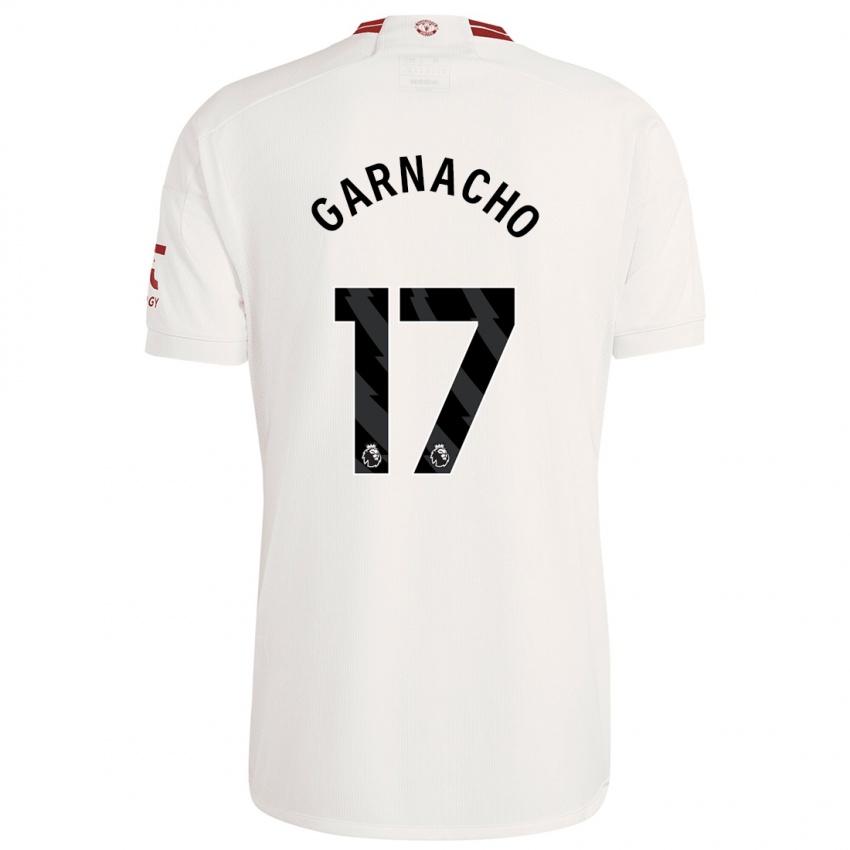 Dames Alejandro Garnacho #17 Wit Thuisshirt Derde Tenue 2023/24 T-Shirt