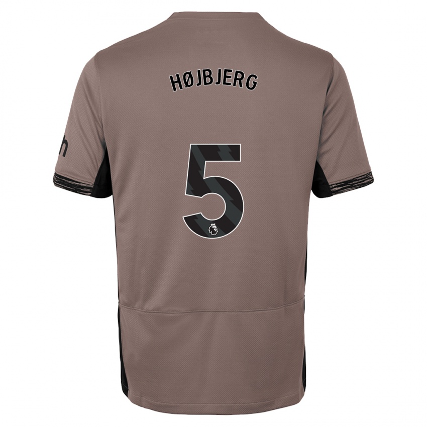 Dames Pierre Emile Hojbjerg #5 Donker Beige Thuisshirt Derde Tenue 2023/24 T-Shirt