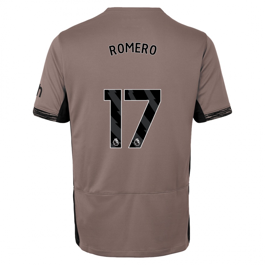 Dames Cristian Romero #17 Donker Beige Thuisshirt Derde Tenue 2023/24 T-Shirt