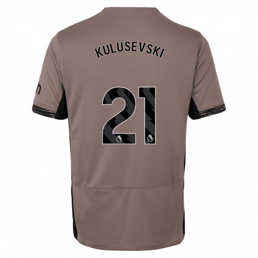 Dames Dejan Kulusevski #21 Donker Beige Thuisshirt Derde Tenue 2023/24 T-Shirt