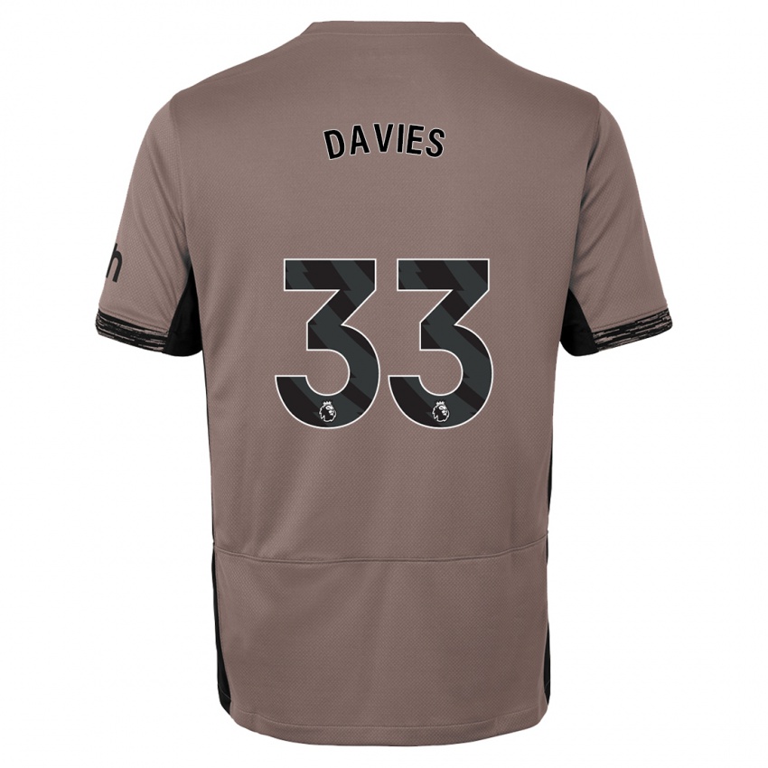 Dames Ben Davies #33 Donker Beige Thuisshirt Derde Tenue 2023/24 T-Shirt