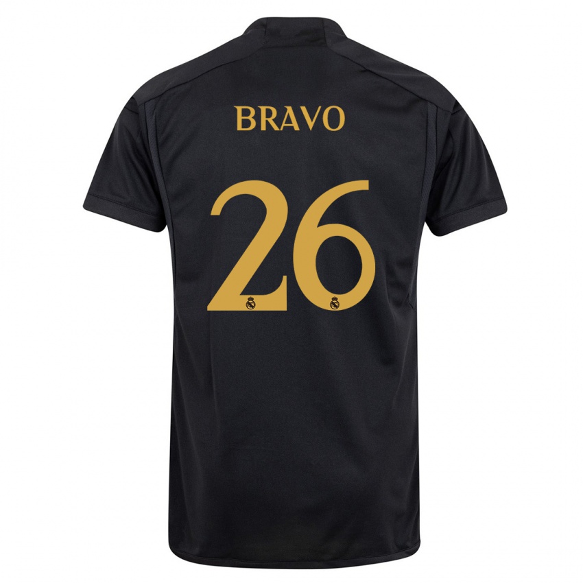 Dames Iker Bravo #26 Zwart Thuisshirt Derde Tenue 2023/24 T-Shirt