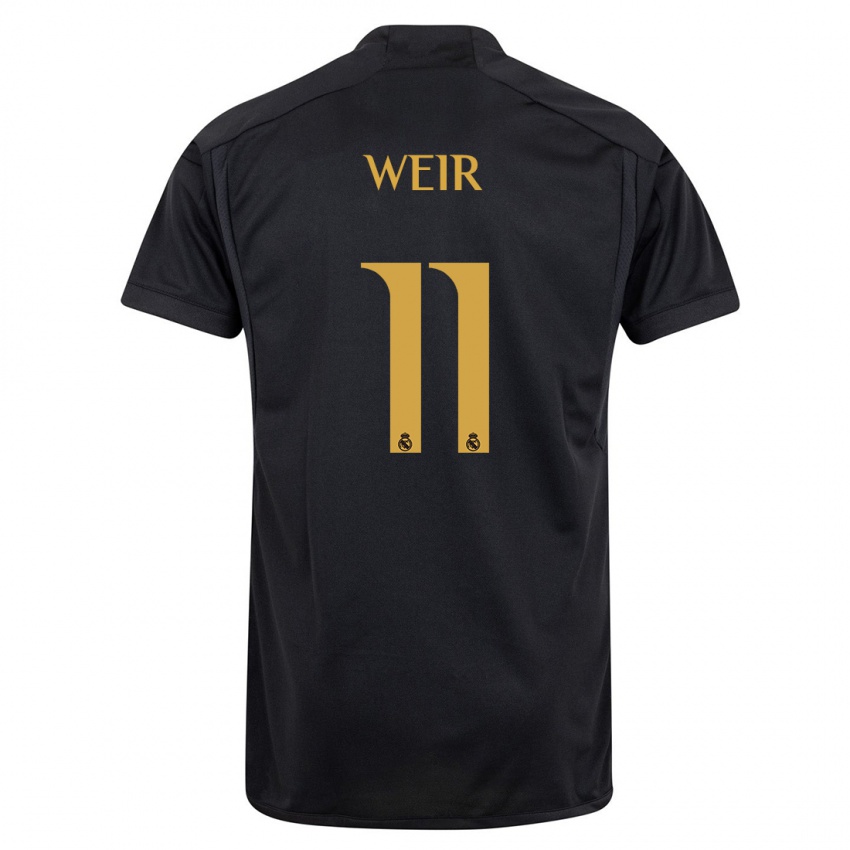 Dames Caroline Weir #11 Zwart Thuisshirt Derde Tenue 2023/24 T-Shirt