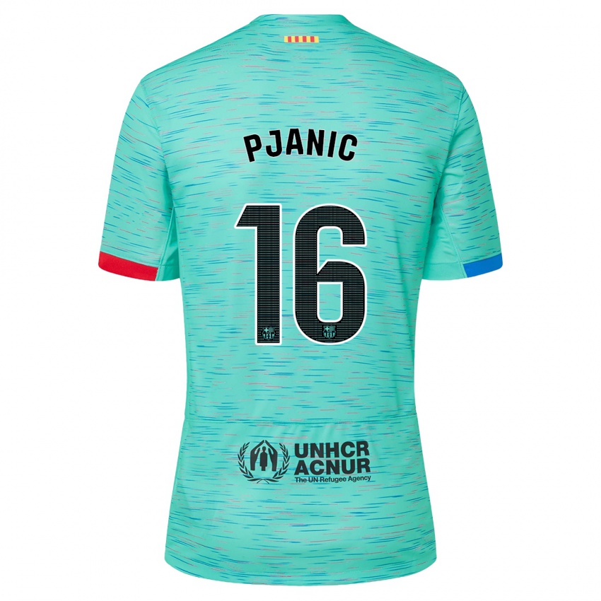 Dames Miralem Pjanic #16 Licht Aqua Thuisshirt Derde Tenue 2023/24 T-Shirt