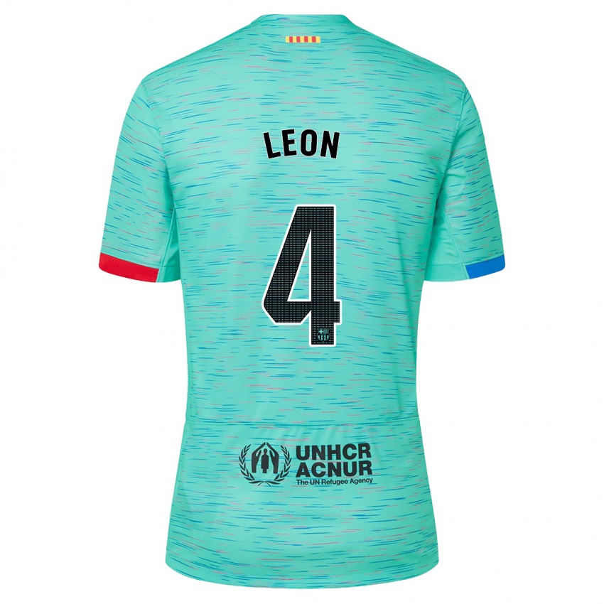 Dames Maria Pilar Leon #4 Licht Aqua Thuisshirt Derde Tenue 2023/24 T-Shirt