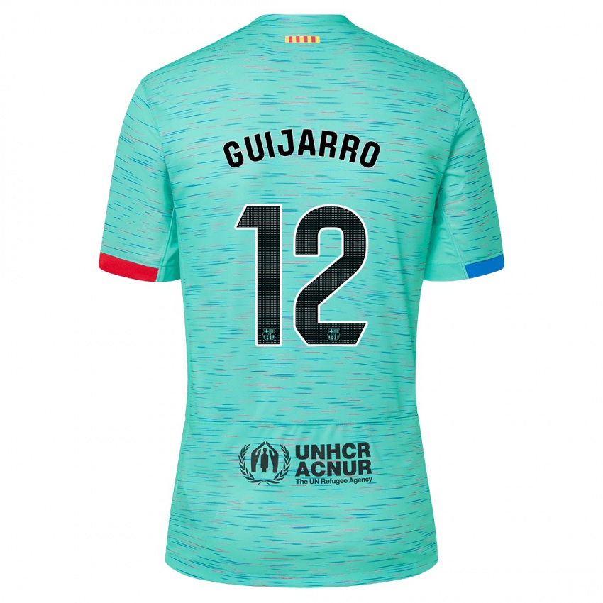 Dames Patricia Guijarro #12 Licht Aqua Thuisshirt Derde Tenue 2023/24 T-Shirt