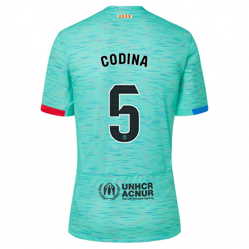 Dames Laia Codina #5 Licht Aqua Thuisshirt Derde Tenue 2023/24 T-Shirt