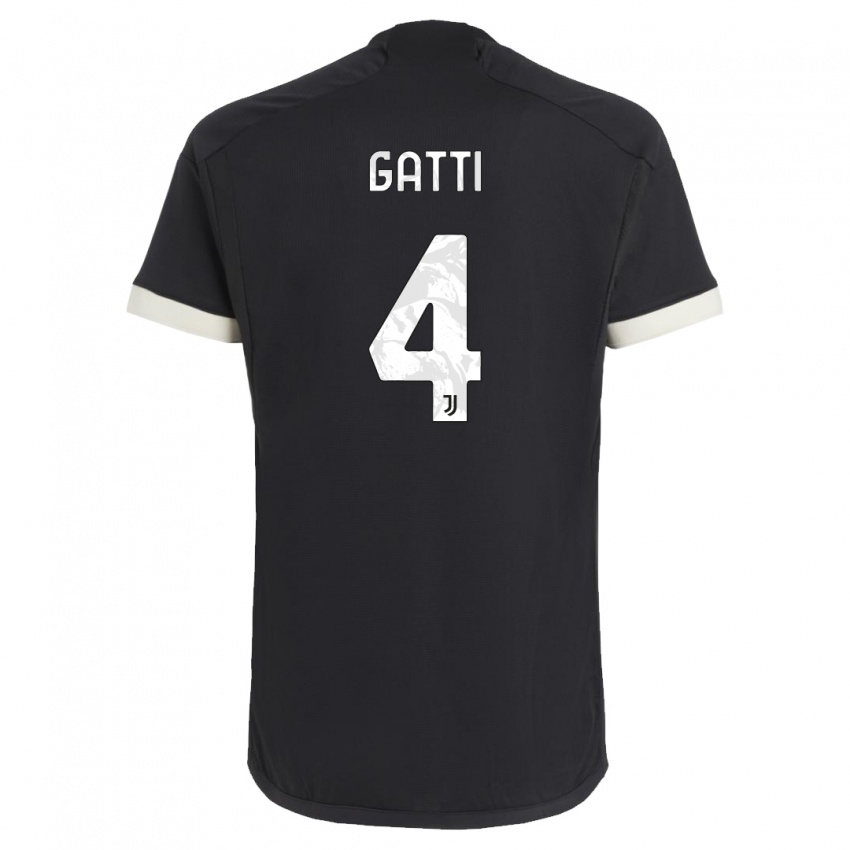 Dames Federico Gatti #4 Zwart Thuisshirt Derde Tenue 2023/24 T-Shirt