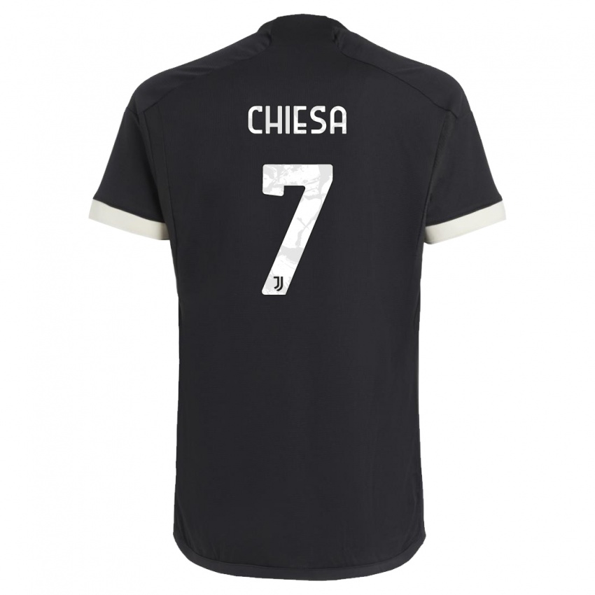 Dames Federico Chiesa #7 Zwart Thuisshirt Derde Tenue 2023/24 T-Shirt