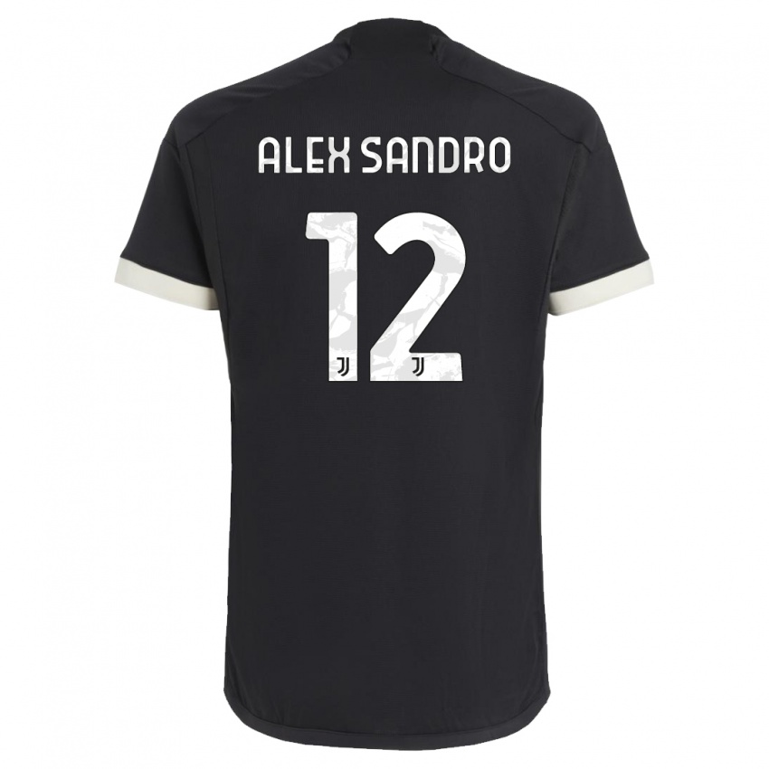 Dames Alex Sandro #12 Zwart Thuisshirt Derde Tenue 2023/24 T-Shirt