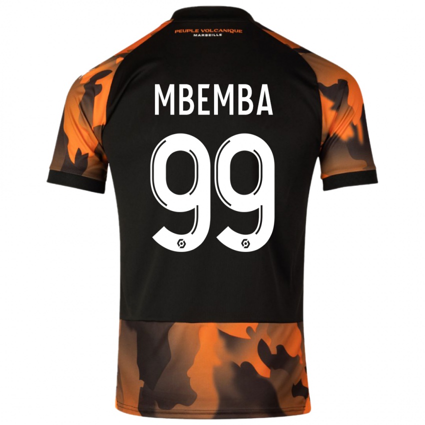 Dames Chancel Mbemba #99 Zwart Oranje Thuisshirt Derde Tenue 2023/24 T-Shirt