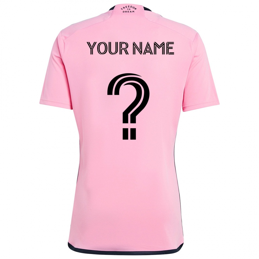 Kinderen Uw Naam #0 Roze Thuisshirt Thuistenue 2024/25 T-Shirt