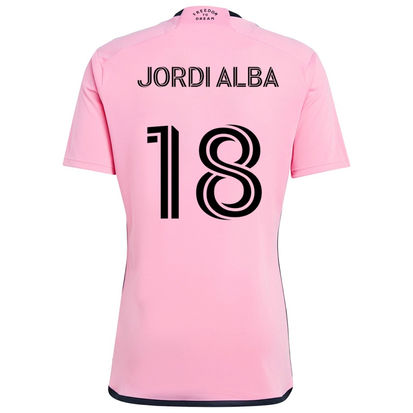 Kinderen Jordi Alba #18 Roze Thuisshirt Thuistenue 2024/25 T-Shirt