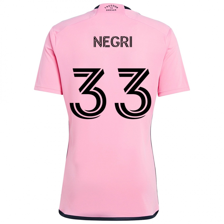 Kinderen Franco Negri #33 Roze Thuisshirt Thuistenue 2024/25 T-Shirt