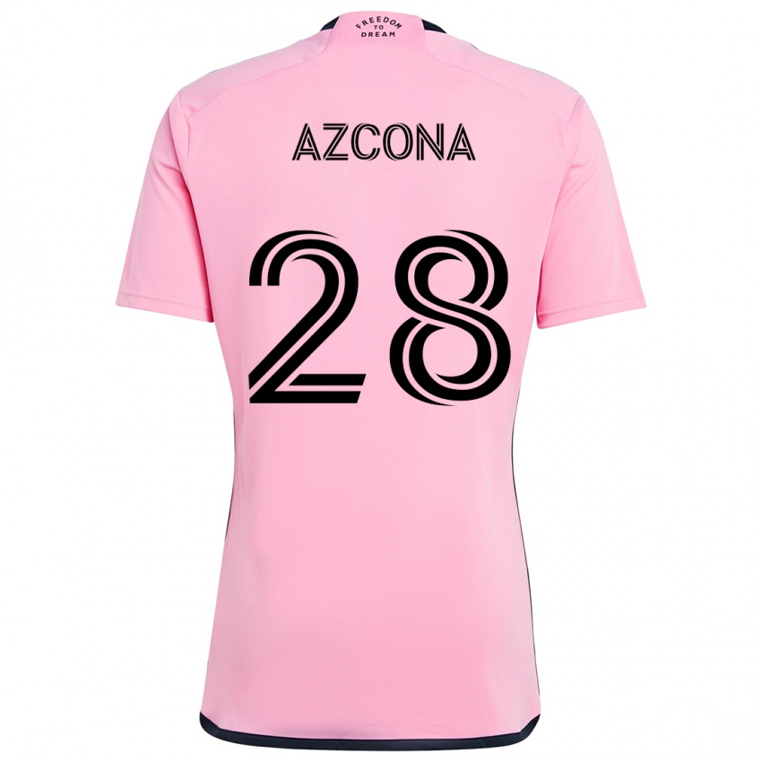 Kinderen Edison Azcona #28 Roze Thuisshirt Thuistenue 2024/25 T-Shirt