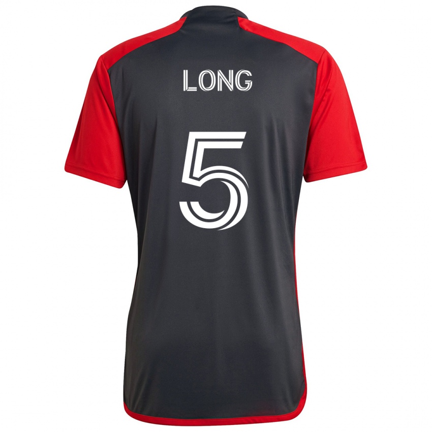 Kinderen Kevin Long #5 Grijs Rood Thuisshirt Thuistenue 2024/25 T-Shirt