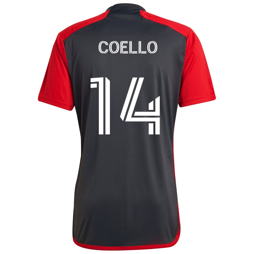 Kinderen Alonso Coello #14 Grijs Rood Thuisshirt Thuistenue 2024/25 T-Shirt