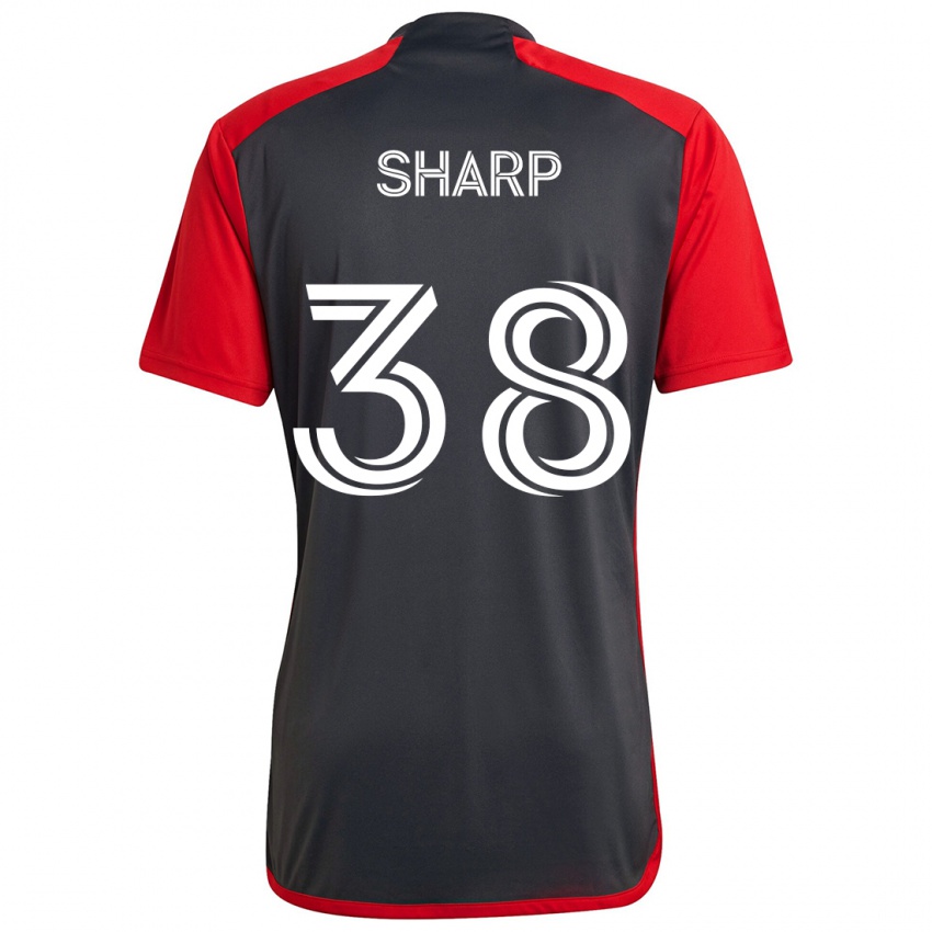 Kinderen Charlie Sharp #38 Grijs Rood Thuisshirt Thuistenue 2024/25 T-Shirt