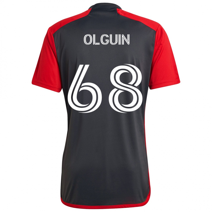 Kinderen Lucas Olguin #68 Grijs Rood Thuisshirt Thuistenue 2024/25 T-Shirt