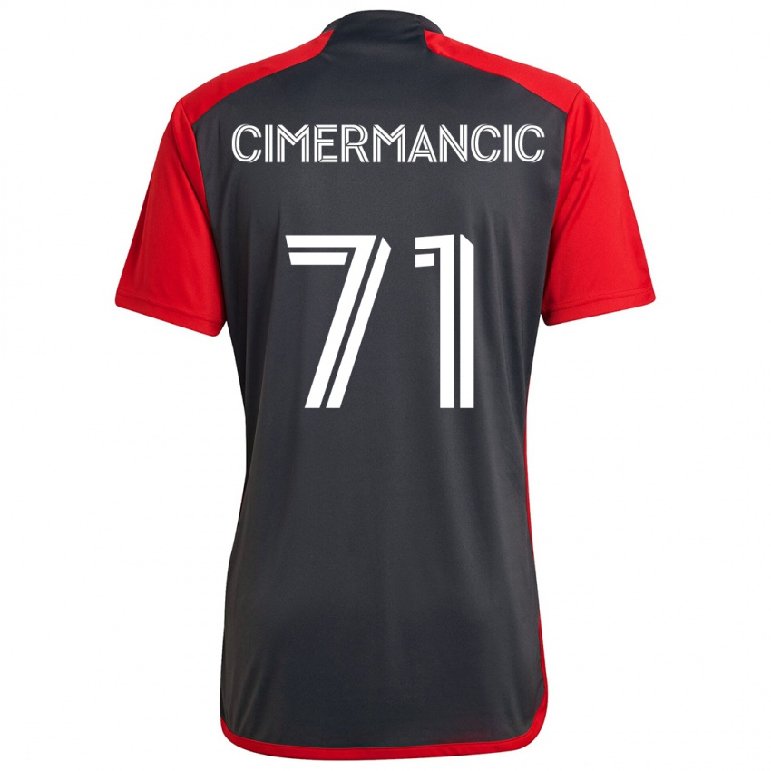 Kinderen Markus Cimermancic #71 Grijs Rood Thuisshirt Thuistenue 2024/25 T-Shirt