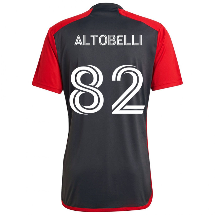 Kinderen Julian Altobelli #82 Grijs Rood Thuisshirt Thuistenue 2024/25 T-Shirt