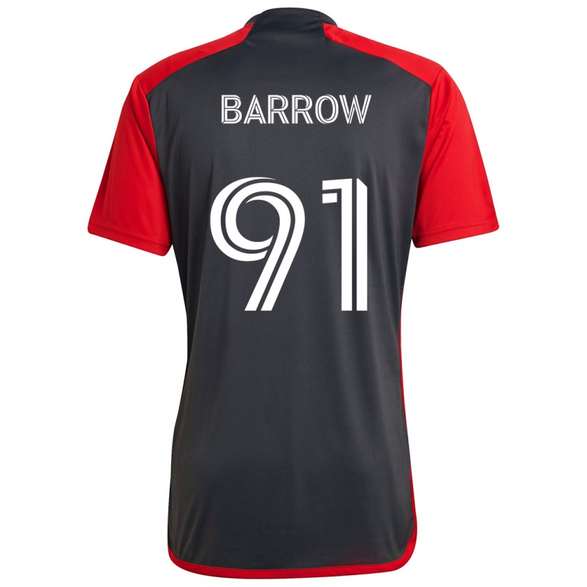 Kinderen Dékwon Barrow #91 Grijs Rood Thuisshirt Thuistenue 2024/25 T-Shirt