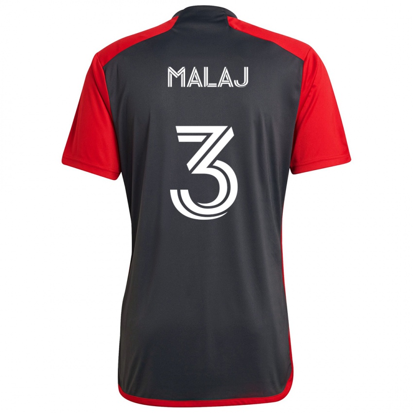 Kinderen Albert Malaj #3 Grijs Rood Thuisshirt Thuistenue 2024/25 T-Shirt