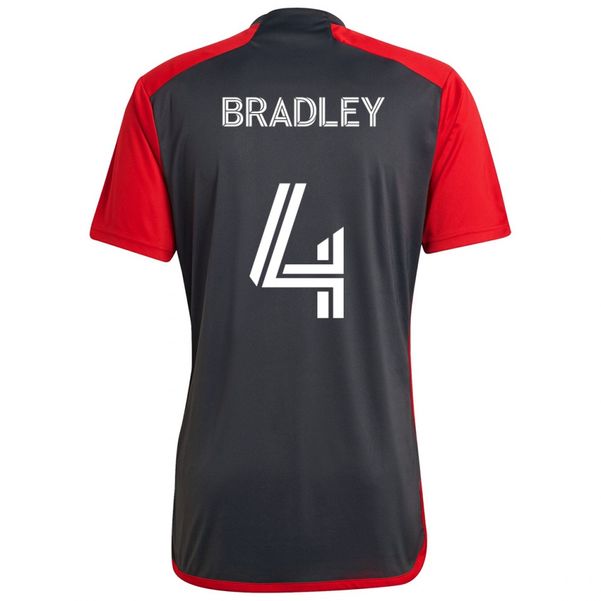 Kinderen Michael Bradley #4 Grijs Rood Thuisshirt Thuistenue 2024/25 T-Shirt