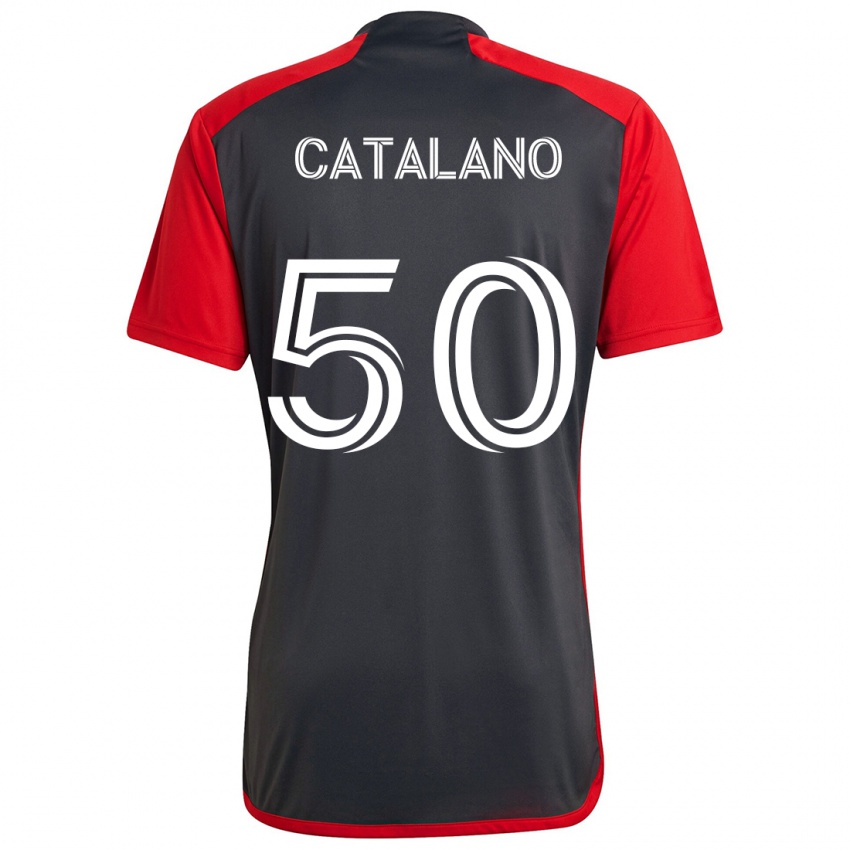 Kinderen Gianluca Catalano #50 Grijs Rood Thuisshirt Thuistenue 2024/25 T-Shirt