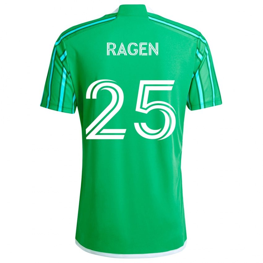 Kinderen Jackson Ragen #25 Groen Wit Thuisshirt Thuistenue 2024/25 T-Shirt