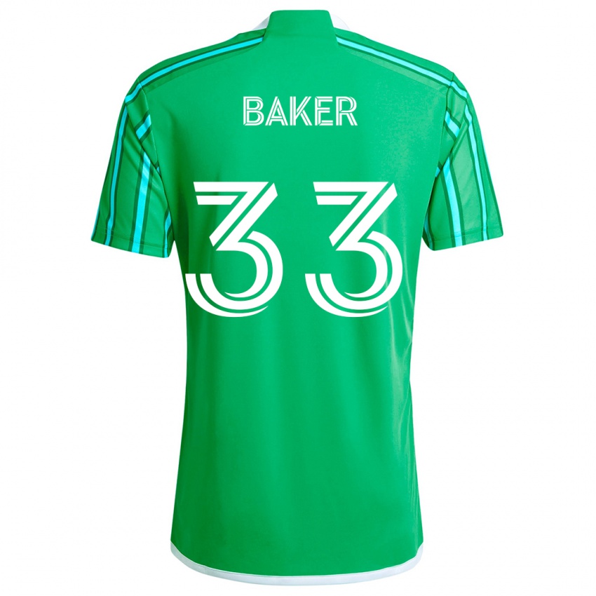 Kinderen Cody Baker #33 Groen Wit Thuisshirt Thuistenue 2024/25 T-Shirt