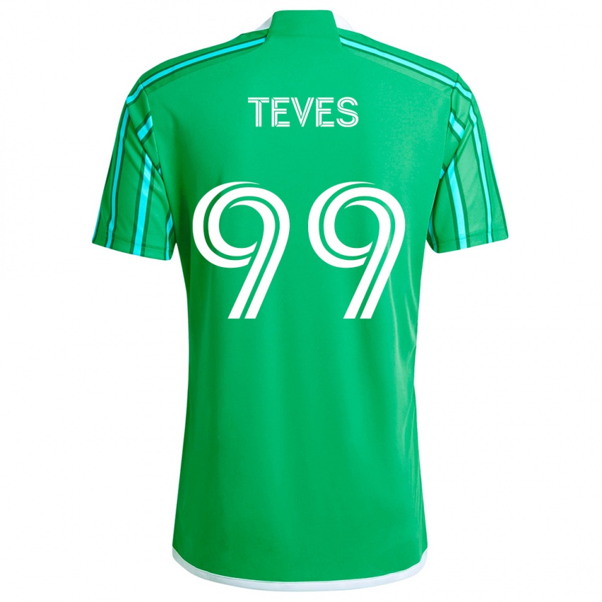 Kinderen Dylan Teves #99 Groen Wit Thuisshirt Thuistenue 2024/25 T-Shirt