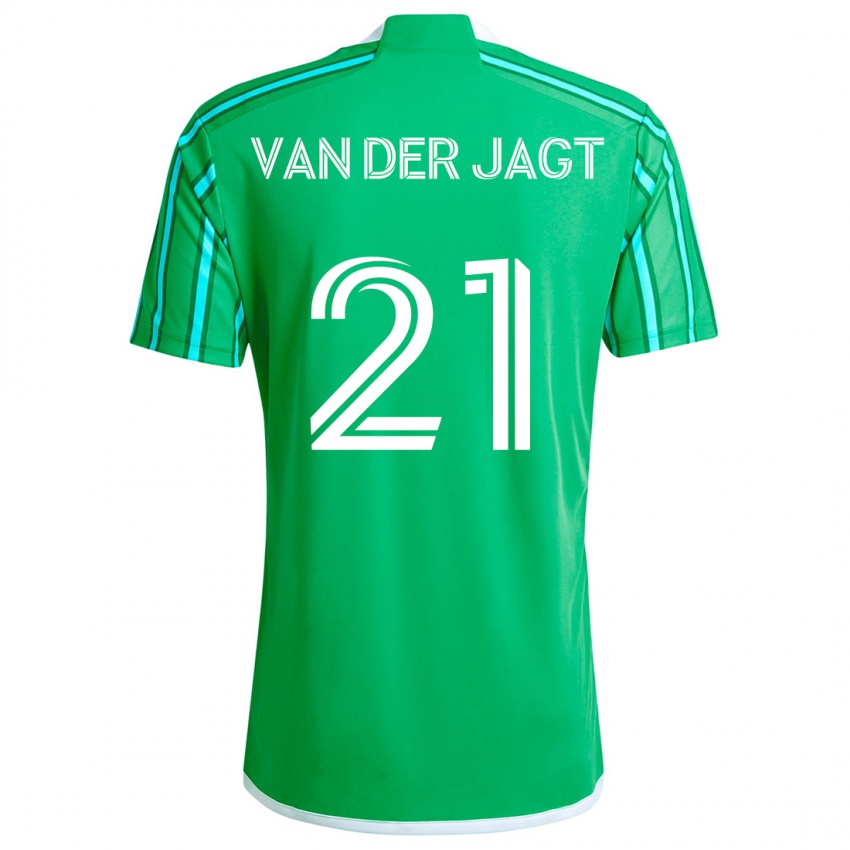 Kinderen Olivia Van Der Jagt #21 Groen Wit Thuisshirt Thuistenue 2024/25 T-Shirt