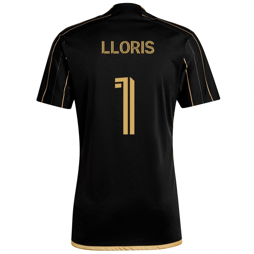 Kinderen Hugo Lloris #1 Zwart Goud Thuisshirt Thuistenue 2024/25 T-Shirt